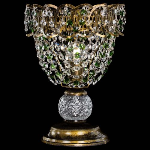 Настольная лампа Астра ажур №1 под бронзу Зеленая в Пензе Гусь Хрустальный