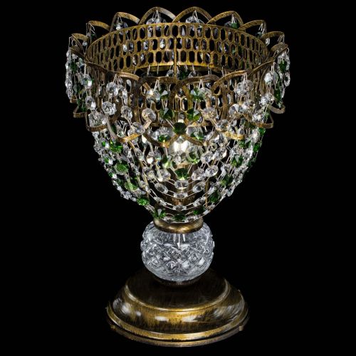 Настольная лампа Астра ажур №1 под бронзу Зеленая в Пензе Гусь Хрустальный