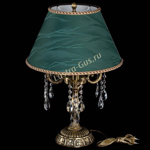 Бронзовая настольная лампа Аврора №3 Баден с абажуром в Пензе Гусь Хрустальный