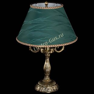 Бронзовая настольная лампа Аврора №3 с абажуром
