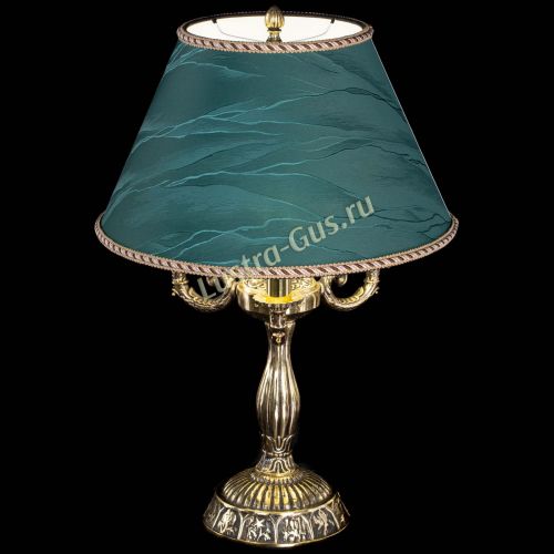 Бронзовая настольная лампа Аврора №3 с абажуром в Пензе Гусь Хрустальный