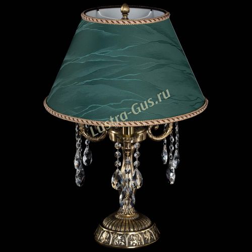 Бронзовая настольная лампа Аврора №3 Журавлик с абажуром в Пензе Гусь Хрустальный
