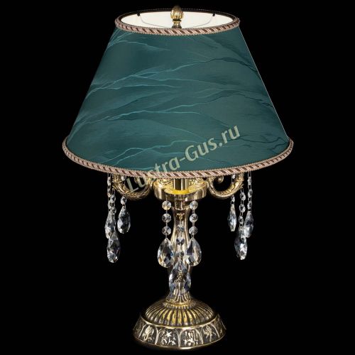 Бронзовая настольная лампа Аврора №3 Журавлик с абажуром в Пензе Гусь Хрустальный