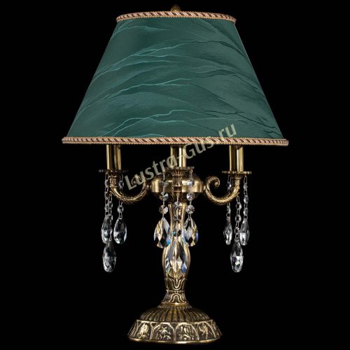Бронзовая настольная лампа Аврора №3 Журавлик с абажуром в Пензе Гусь Хрустальный