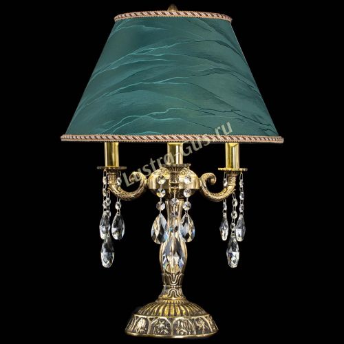 Бронзовая настольная лампа Аврора №3 Журавлик с абажуром в Пензе Гусь Хрустальный