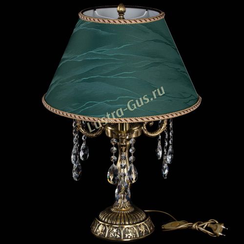 Бронзовая настольная лампа Аврора №3 Журавлик с абажуром в Пензе Гусь Хрустальный