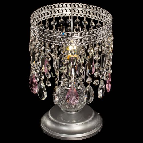 Настольная лампа Флоренция №1 розовая в Пензе Гусь Хрустальный