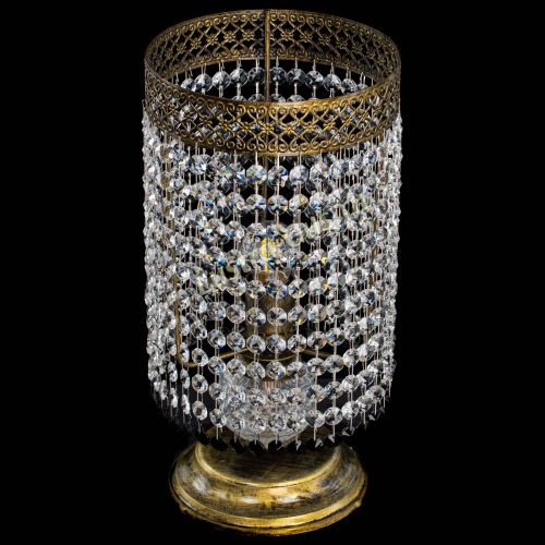 Настольная лампа Венеция оптикон №1 бронза черная в Пензе Гусь Хрустальный