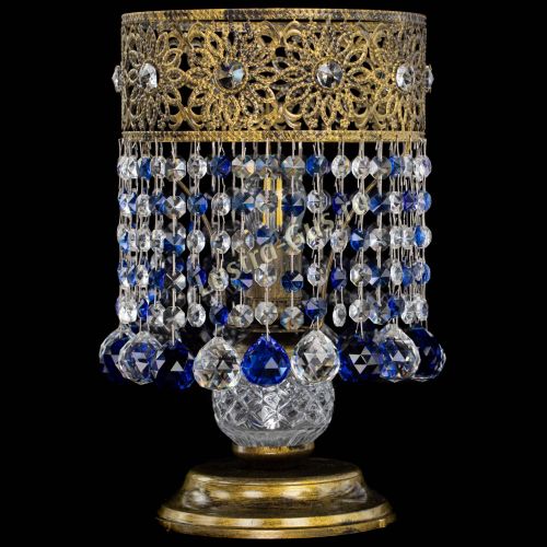 Настольная лампа Восток с шарами под бронзу Синяя в Пензе Гусь Хрустальный