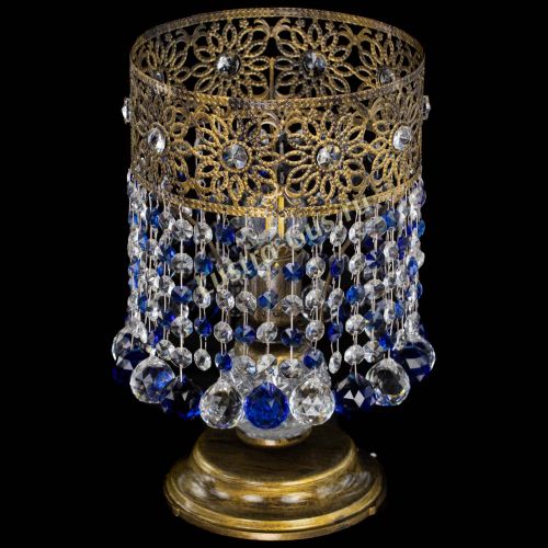 Настольная лампа Восток с шарами под бронзу Синяя в Пензе Гусь Хрустальный