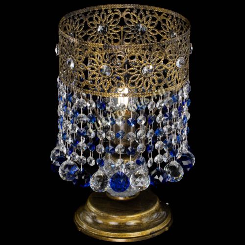 Настольная лампа Восток с шарами под бронзу Синяя в Пензе Гусь Хрустальный