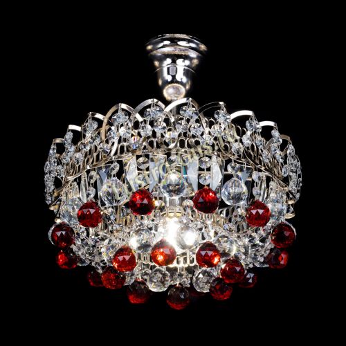 Люстра Астра шар красная 1 лампа в Пензе Гусь Хрустальный