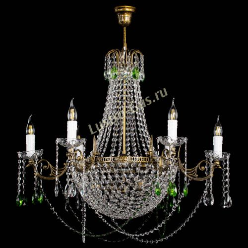 Люстра Елизавета малая №9 под бронзу Зеленая в Пензе Гусь Хрустальный