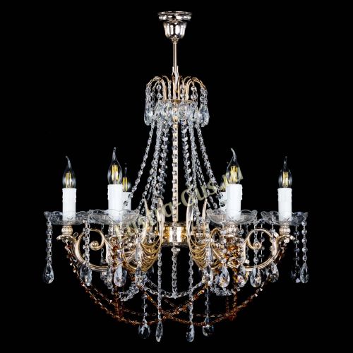 Люстра Елизавета малая Чайная (рожки - металл) в Пензе Гусь Хрустальный