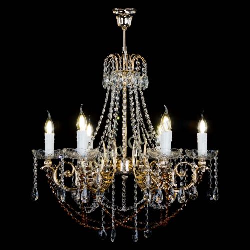 Люстра Елизавета малая Чайная (рожки - металл) в Пензе Гусь Хрустальный