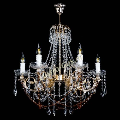 Люстра Елизавета малая Чайная (рожки - металл) в Пензе Гусь Хрустальный