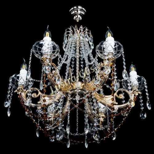 Люстра Елизавета малая Чайная (рожки - металл) в Пензе Гусь Хрустальный