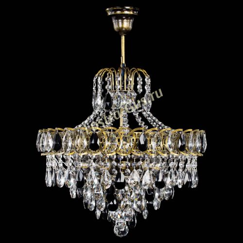 Люстра Грация №5 с подвесом под бронзу Черная в Пензе Гусь Хрустальный