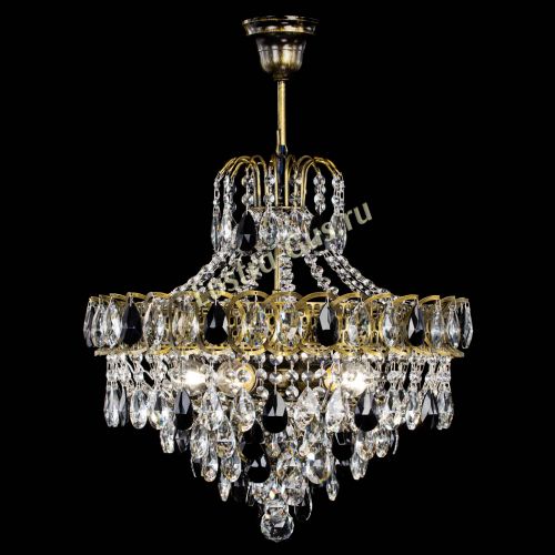 Люстра Грация №5 с подвесом под бронзу Черная в Пензе Гусь Хрустальный