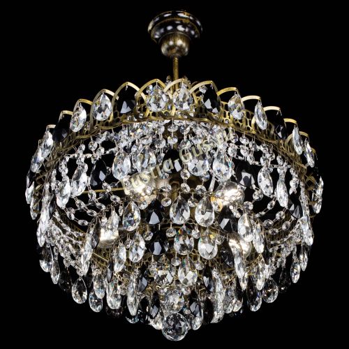 Люстра Грация №5 с подвесом под бронзу Черная в Пензе Гусь Хрустальный