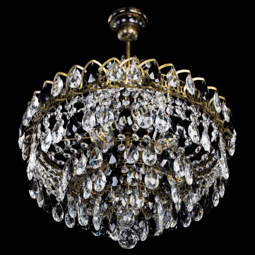 Люстра Грация №5 с подвесом под бронзу Черная в Пензе Гусь Хрустальный