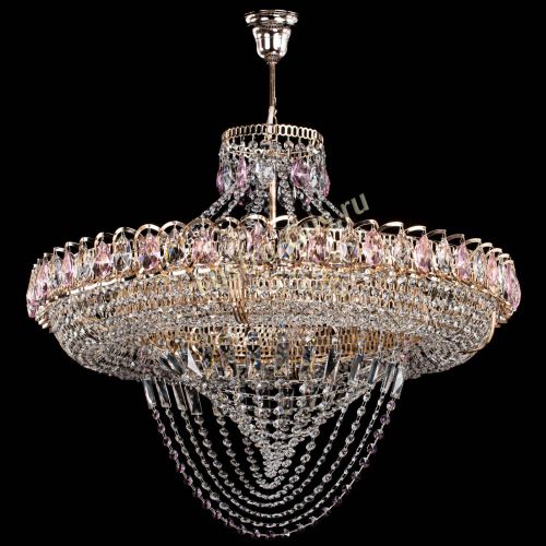 Люстра Кольцо Классика Веер №8 розовая в Пензе Гусь Хрустальный