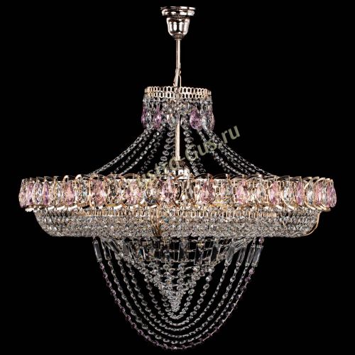 Люстра Кольцо Классика Веер №8 розовая в Пензе Гусь Хрустальный