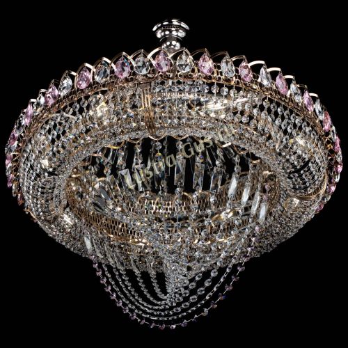 Люстра Кольцо Классика Веер №8 розовая в Пензе Гусь Хрустальный