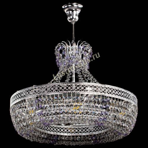 Люстра Венеция Кольцо с подвесом Фиолетовая в Пензе Гусь Хрустальный