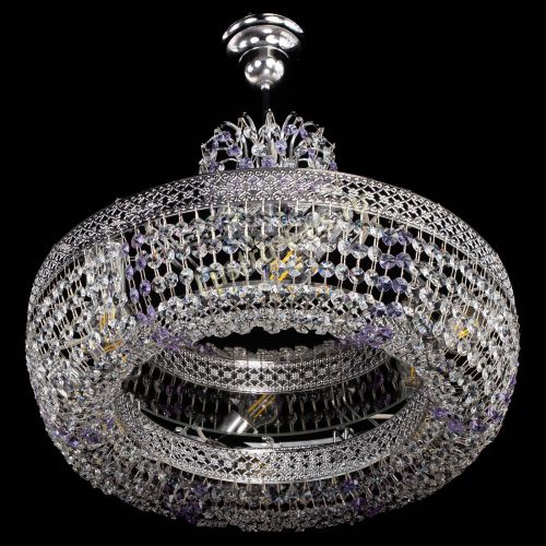 Люстра Венеция Кольцо с подвесом Фиолетовая в Пензе Гусь Хрустальный