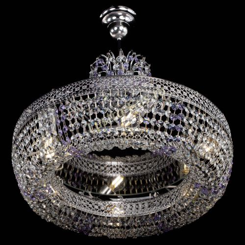 Люстра Венеция Кольцо с подвесом Фиолетовая в Пензе Гусь Хрустальный