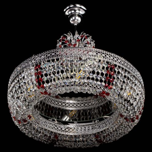 Люстра Венеция Кольцо с подвесом Красная в Пензе Гусь Хрустальный