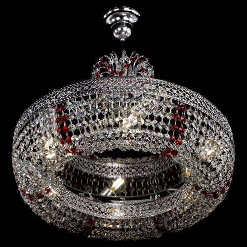 Люстра Венеция Кольцо с подвесом Красная в Пензе Гусь Хрустальный