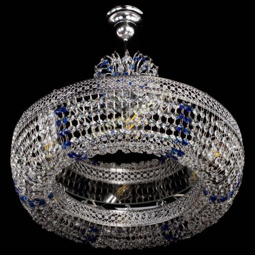 Люстра Венеция Кольцо с подвесом Синяя в Пензе Гусь Хрустальный