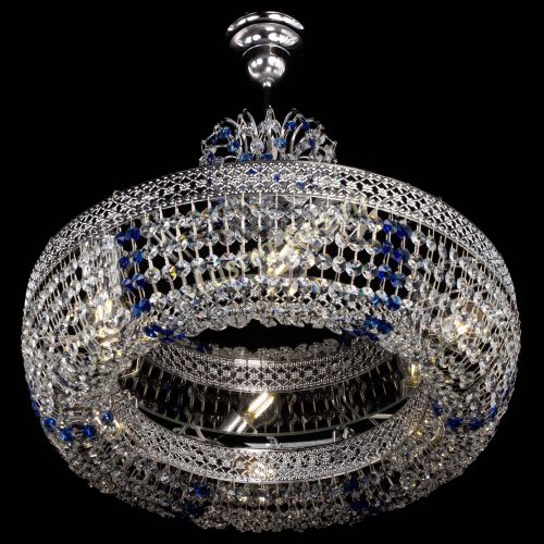 Люстра Венеция Кольцо с подвесом Синяя в Пензе Гусь Хрустальный