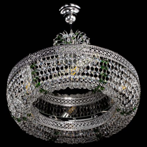 Люстра Венеция Кольцо с подвесом Зеленая в Пензе Гусь Хрустальный