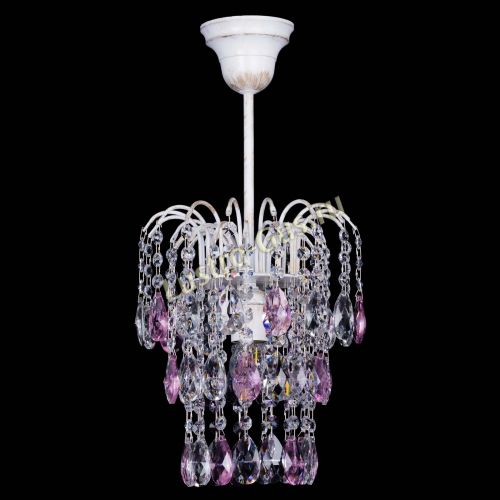 Люстра Зима журавлик розовая (белая патина) в Пензе Гусь Хрустальный