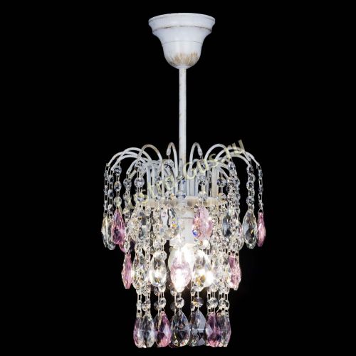 Люстра Зима журавлик розовая (белая патина) в Пензе Гусь Хрустальный