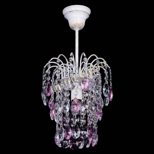 Люстра Зима журавлик розовая (белая патина) в Пензе Гусь Хрустальный