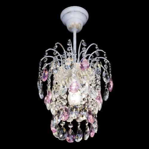 Люстра Зима журавлик розовая (белая патина) в Пензе Гусь Хрустальный