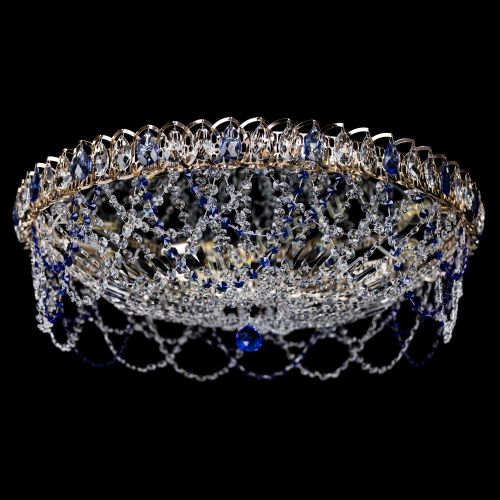 Люстра Каскад Ажур 700 мм синий в Пензе Гусь Хрустальный