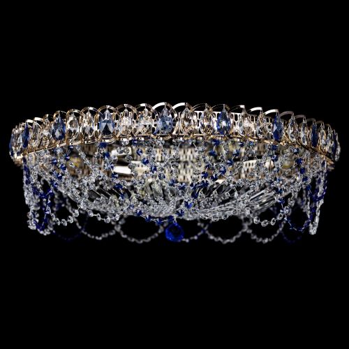 Люстра Каскад Ажур 700 мм синий в Пензе Гусь Хрустальный