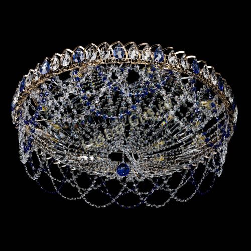 Люстра Каскад Ажур 700 мм синий в Пензе Гусь Хрустальный