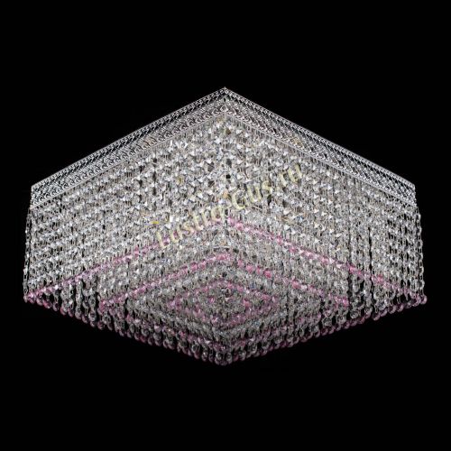 Люстра Квадрат Венеция №5 розовая в Пензе Гусь Хрустальный
