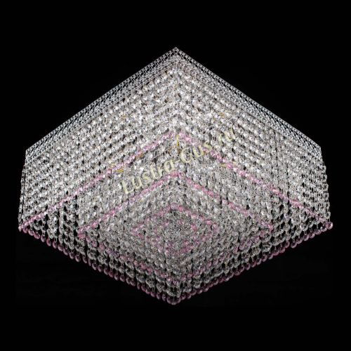 Люстра Квадрат Венеция №5 розовая в Пензе Гусь Хрустальный