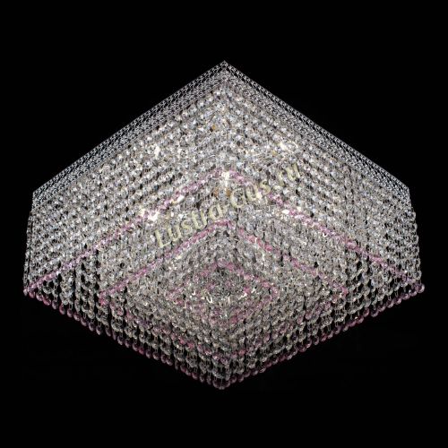 Люстра Квадрат Венеция №5 розовая в Пензе Гусь Хрустальный