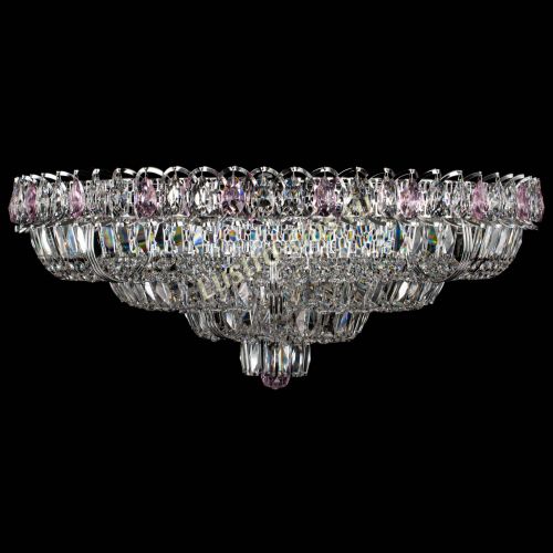 Люстра Тройное Кольцо пластинка розовая в Пензе Гусь Хрустальный