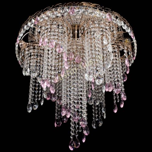 Люстра Вьюга розовая в Пензе Гусь Хрустальный