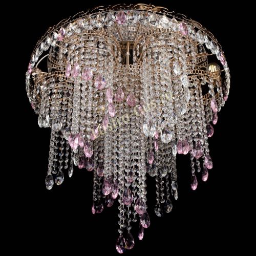 Люстра Вьюга розовая в Пензе Гусь Хрустальный